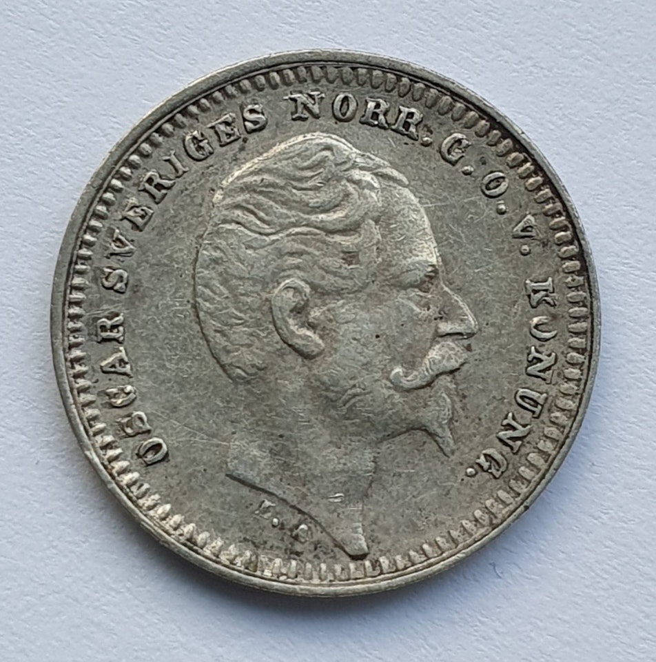 Oscar I, 25 Öre 1856