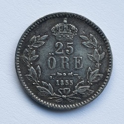 Oscar I, 25 Öre 1855