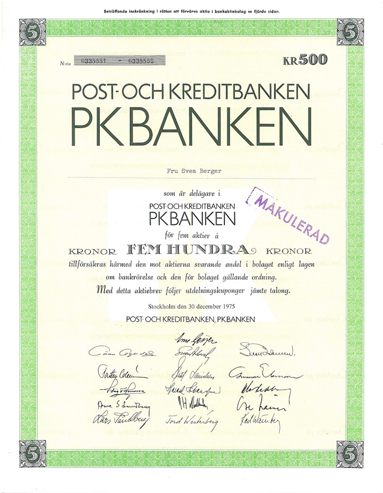 Post-och Kreditbanken PKBANKEN