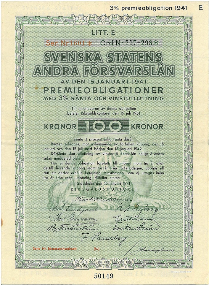 Svenska Statens andra Försvarslån 1941