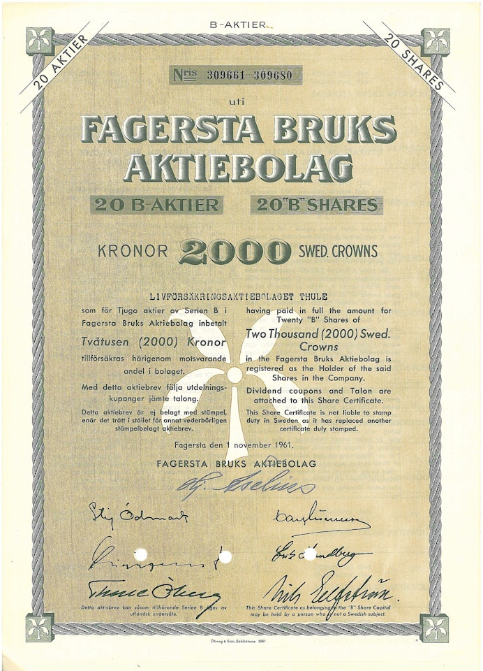 Fagersta Bruk, AB, 2000kr