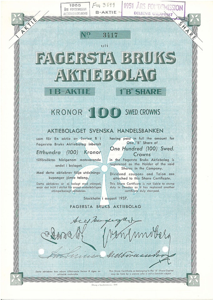 Fagersta Bruk, AB, 1937