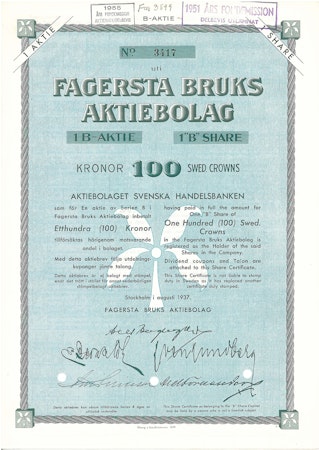 Fagersta Bruk, AB, 1937