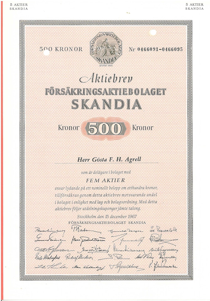 Försäkrings AB Skandia, 1967