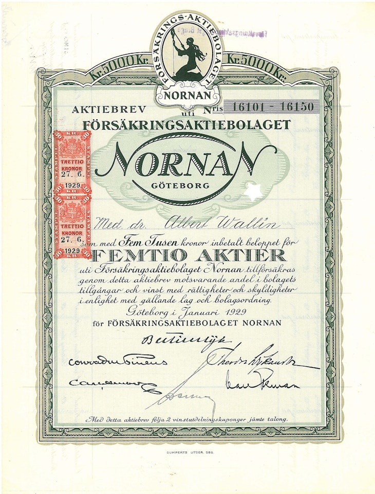 Försäkrings AB Nornan, 1.000 kr