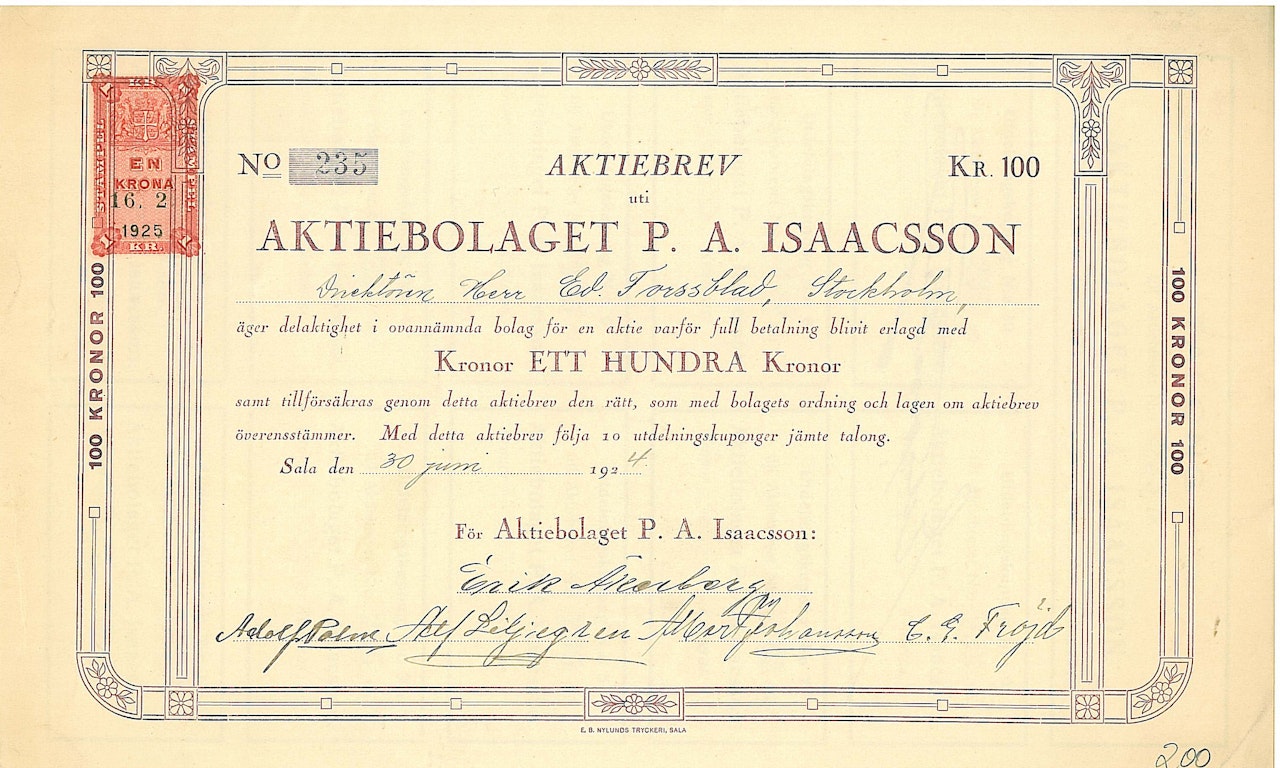 P. A. Isaacsson, AB