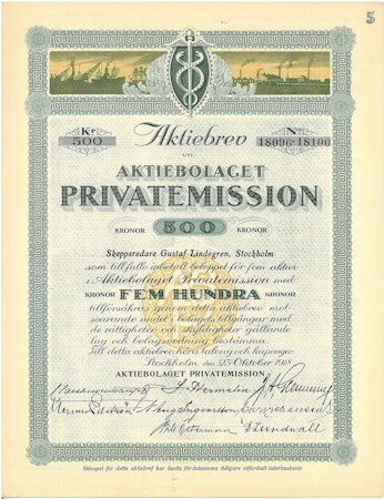 Privatemission, AB, 500 kr