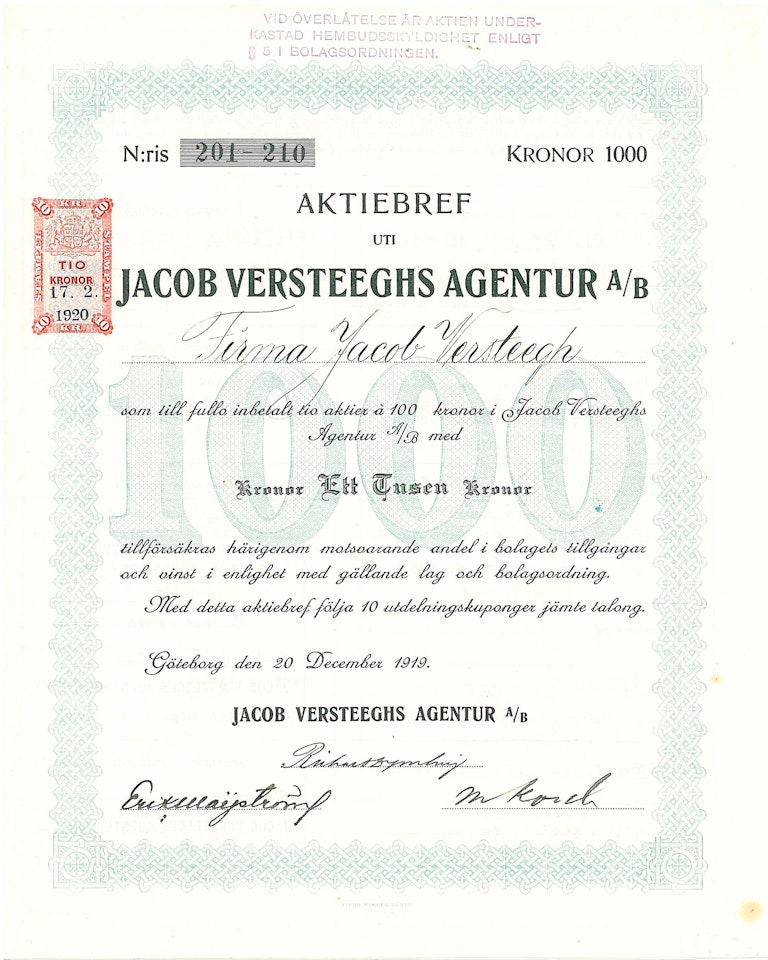 Jacob Versteeghs Agentur AB