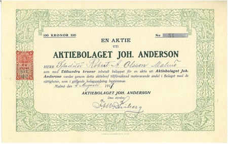 Joh. Andersson, AB, 1917