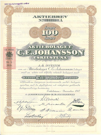 Johansson Eskilstuna, AB C.E. 100 kr