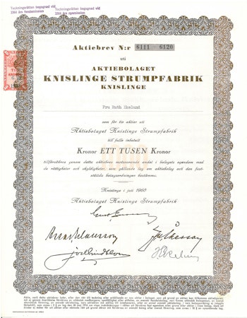 Knislinge Strumpfabrik, AB, 1960