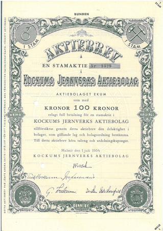 Kockums Jernverks AB, 1954