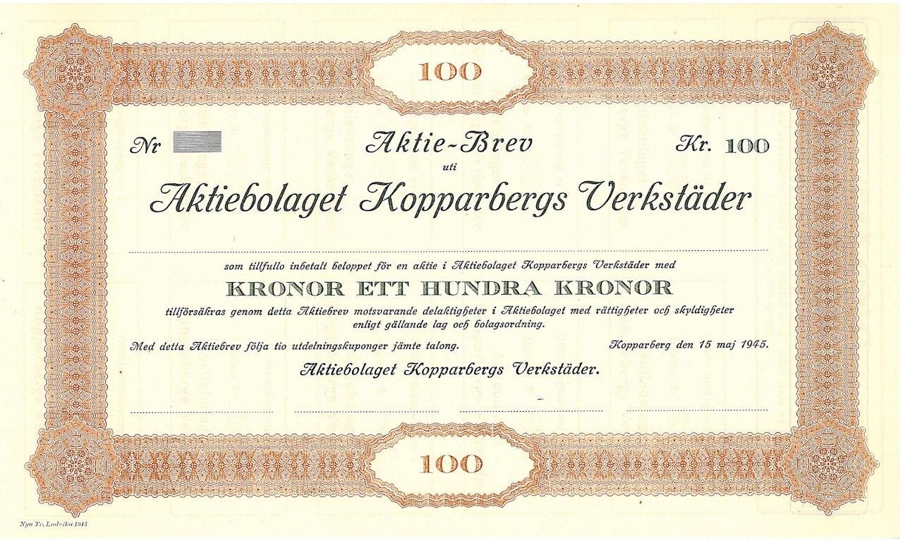 Kopparbergs Verkstäder, AB, 100 kr