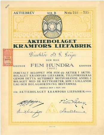 Kramfors Liefabrik, AB