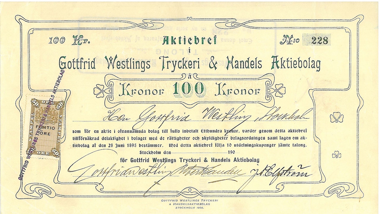 Gottfrid Westlings Tryckeri & Handels AB