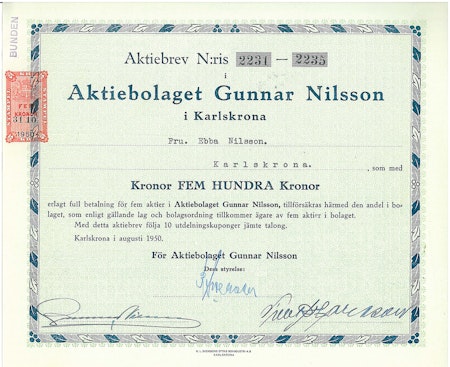 Gunnar Nilsson, AB