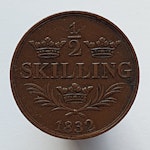 Karl XIV Johan 1/2 Skilling 1832