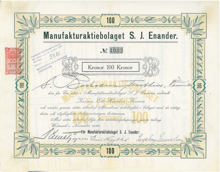 Manufaktur AB S. J. Enander, 1920