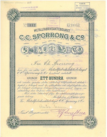 Metallfabriks AB C.C. Sporrong & Co, 1898