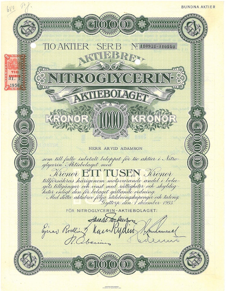 Nitroglycerin AB, 1955