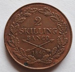 Karl XIV Johan 2 Skilling Banco 1840