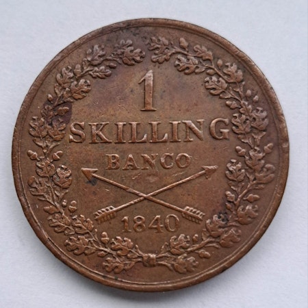 Karl XIV Johan 1 Skilling Banco 1840