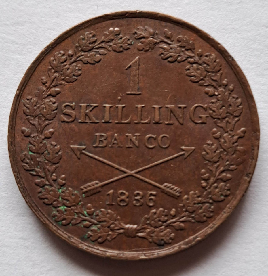 Karl XIV Johan 1 Skilling Banco 1836/5