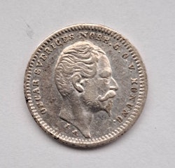 Oscar I, 25 Öre 1856