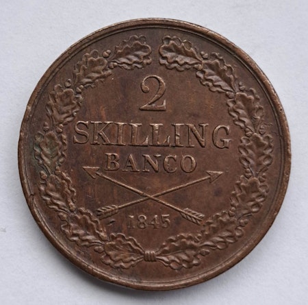 Oscar I, 2 Skilling Banco, 1845