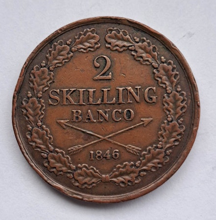 Oskar I, 2 Skilling Banco 1846