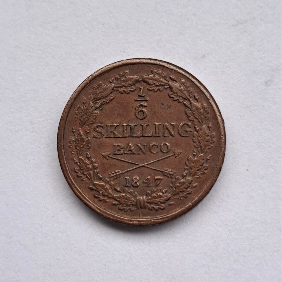 Oscar I, 1/6 Skilling Banco, 1847