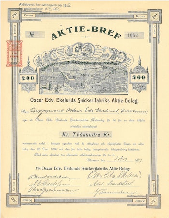 Oscar Edv. Ekelunds Snickerifabriks AB, 1919