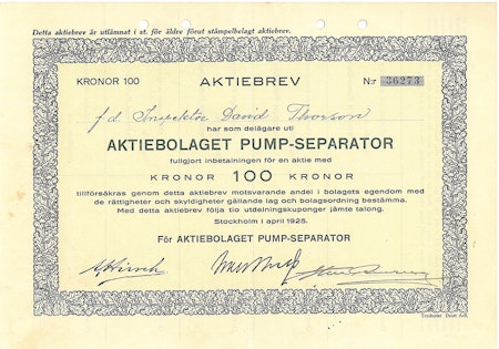 Pump-Separator AB