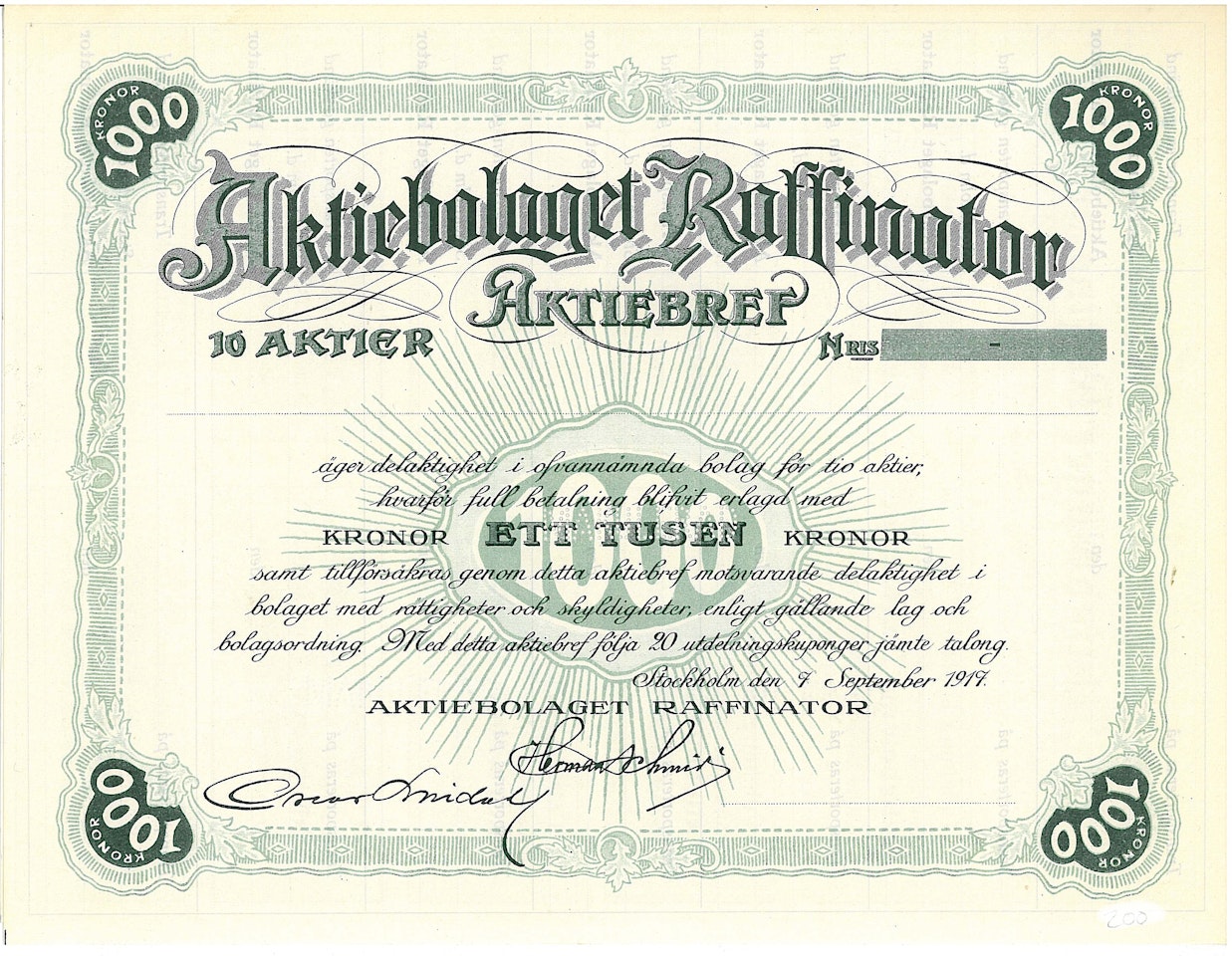Raffinator, AB, 1000 kr