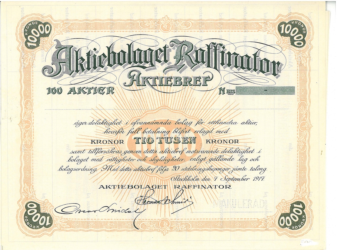 Raffinator, AB, 10.000 kr