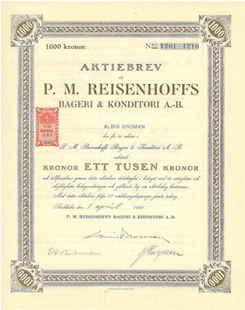 Reisenhoffs Bageri & Konditoria AB, P. M.