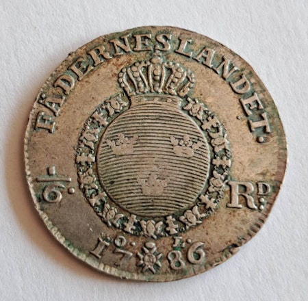 Gustav III 1/6 Riksdaler 1786