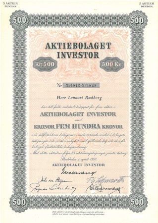 Investor, AB 500 kr