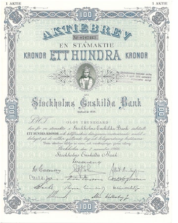 Stockholms Enskilda Bank, 100 kr, 1966