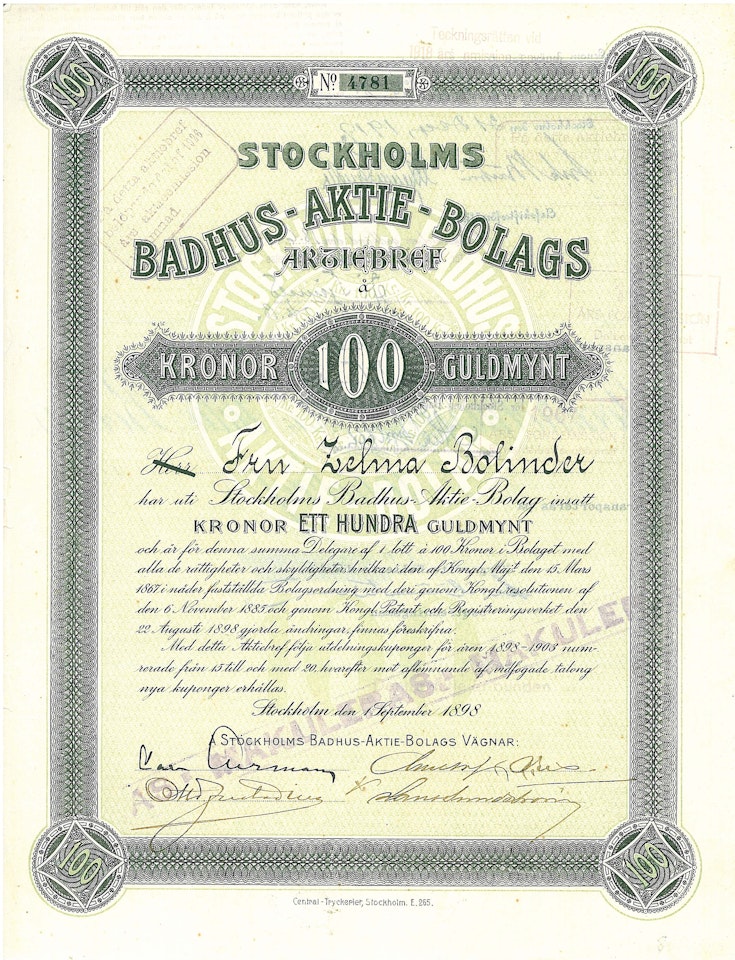 Stockholms Badhus AB, 1898