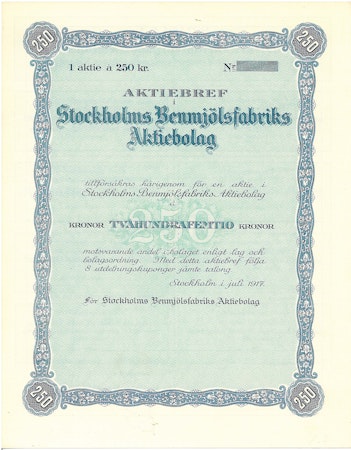 Stockholms Benmjölsfabriks AB, 250 kr