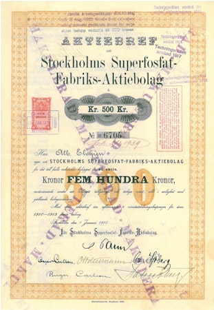 Stockholms Superfosfat Fabriks AB, 1910