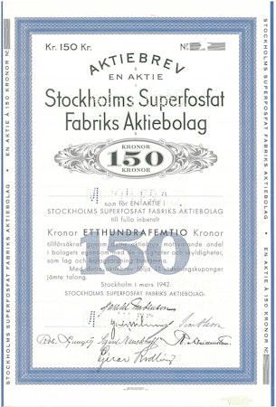 Stockholms Superfosfat Fabriks AB, 1942