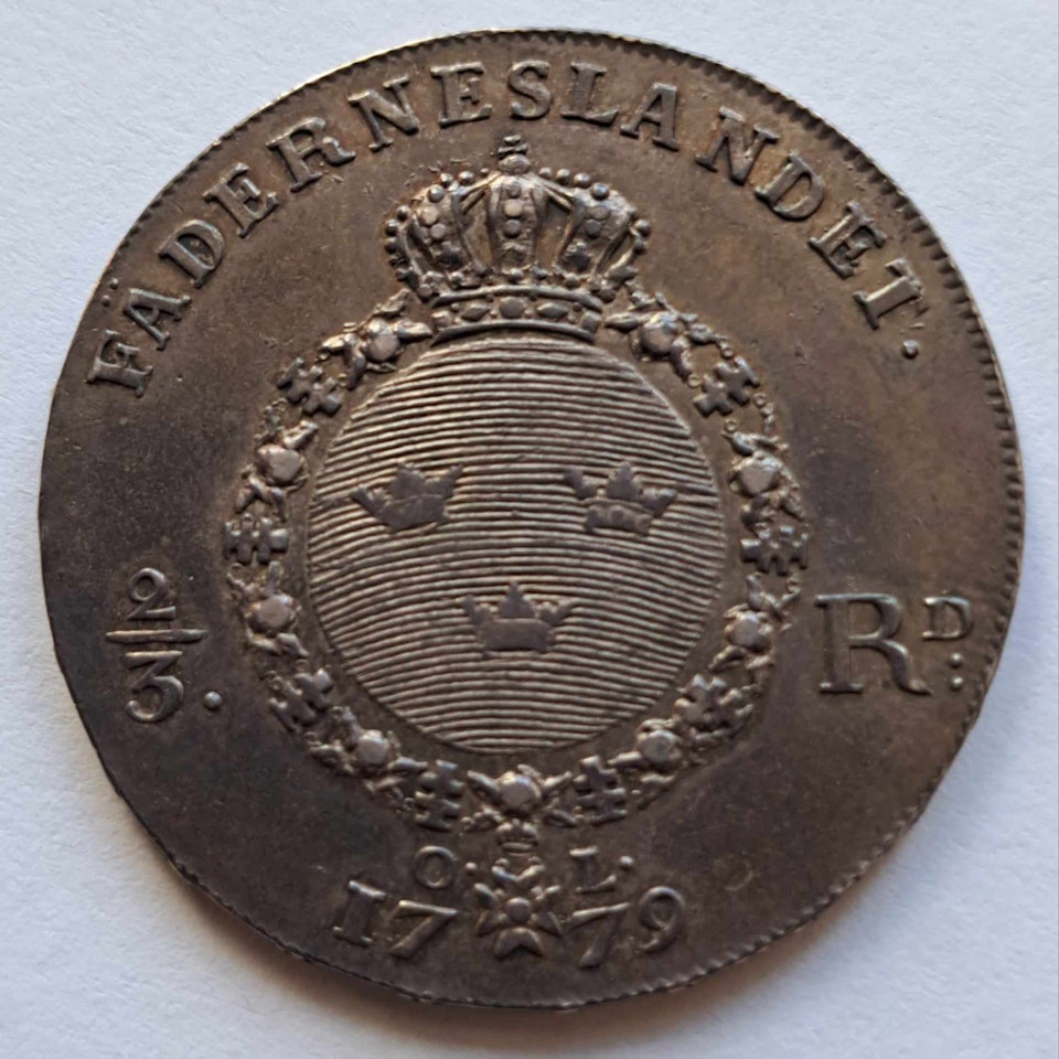 Gustav III 2/3 Riksdaler 1779