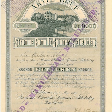 Strömma Bomulls-Spinneri AB, 1894