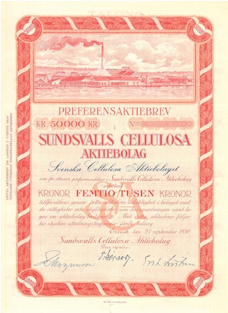 Sundsvalls Cellulosa AB, 1930
