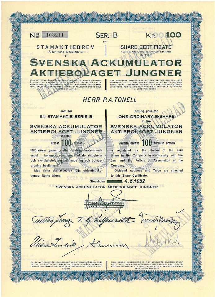 Svenska Ackumulator AB Jungners