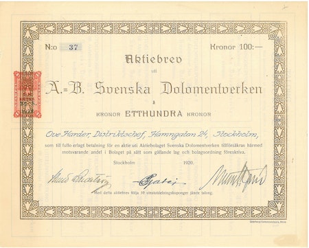 Svenska Dolomentverken, AB