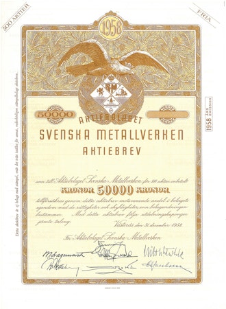 Svenska Metallverken, AB, 1958