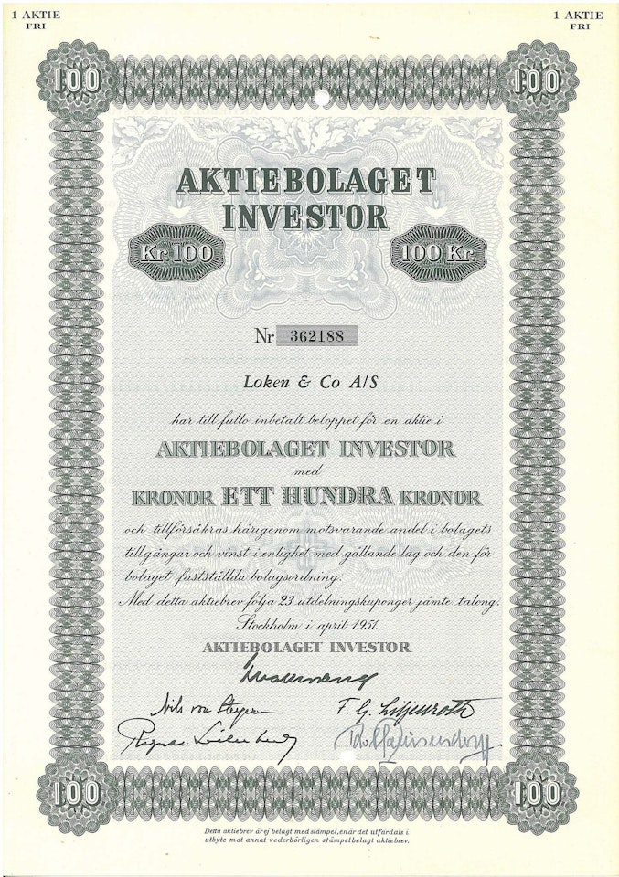 Investor, AB 100 kr